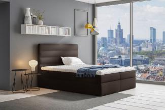 Stylefy 'Adelasia' Boxspringbett Kunstleder Madryt Braun 160 x 200 cm