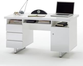 Sydney' Schreibtisch Hochglanz weiß Lack, 140x76x60 cm