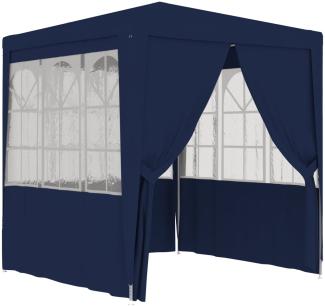 Profi-Partyzelt mit Seitenwänden 2,5x2,5 m Blau 90 g/m²