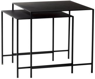 Hübsch Tisch Set, Metall, Schwarz (2er-Set)
