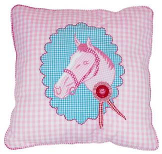 Taftan 'Pferd' Kissenbezug rosa 50 x 50 cm, rosa
