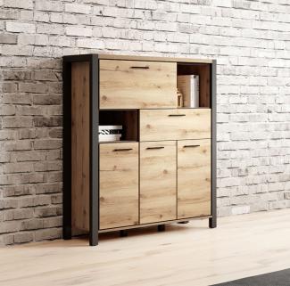 Highboard Aktiv Kommode 120cm taurus schwarz matt