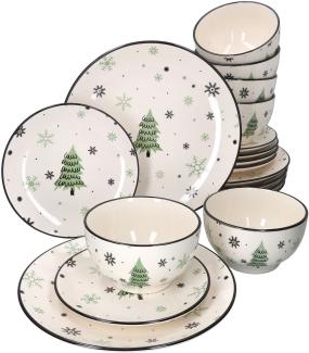 18tlg Set Weihnachtsbaum 6 Personen Kuchenteller Speiseteller Schale