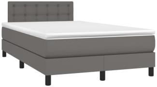 Boxspringbett mit Matratze & LED Grau 120x190 cm Kunstleder (Farbe: Grau)