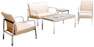 Luxus Premium Garten Lounge SET Esstisch Sitzgruppe Gartenmöbel Edelstahl