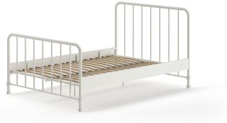 BRONXX Jugendbett mit Liegefläche 140 xx 200 cm, Ausf. Metall Weiß matt