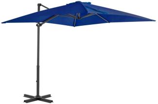 vidaXL Ampelschirm mit Aluminium-Mast Azurblau 250x250 cm