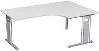PC-Schreibtisch 'C Fuß Pro' rechts, feste Höhe 180x120x72cm, Lichtgrau / Silber