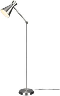 LED Stehleuchte Gelenk & Fußschalter, Metallschirm in Silber - Höhe 150cm