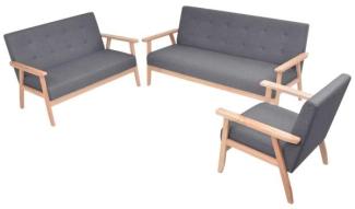vidaXL Sofa-Set 3-tlg. Stoff Dunkelgrau