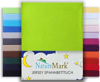 NatureMark Premium WASSERBETTEN & BOXSPRINGBETTEN Spannbettlaken Jersey 200x220cm +40cm Steghöhe Größe 180x200-200x220 cm, Farbe: Apfel Grün