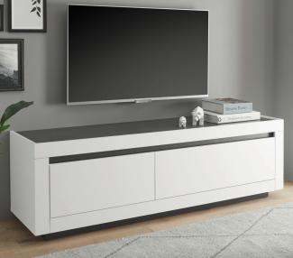 TV-Lowboard Rooky in weiß und anthrazit 180 cm