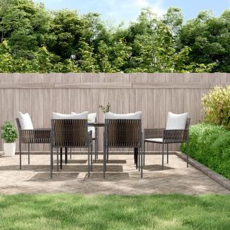 vidaXL Gartenstühle mit Kissen 6 Stk. Braun 54x61x83 cm Poly Rattan