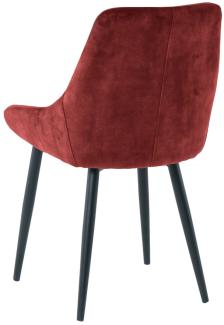 Sit Möbel Stuhl Stuhl, 2er-Set L = 48 x B = 57 x H = 84 cm Bezug rot, Beine schwarz