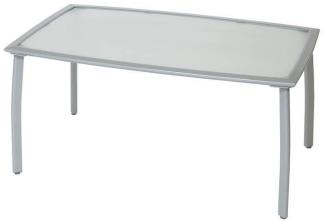 YOURSOL Gartentisch mit matter Glasplatte 150 x 90 cm, 6 Personen, Aluminium, Silber, Terrassentisch