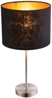 Design Tischleuchte aus Textil in schwarz und gold AMY