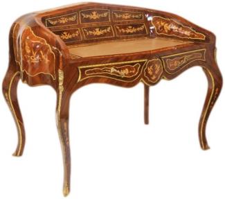 Casa Padrino Luxus Barock Schreibtisch Mahagoni Sekretär 120 cm Französischer Stil - Antik Stil