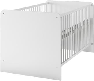 Bega 'Bibo' 4-tlg. Babyzimmer-Set, weiß, aus Bett 70x140 cm, Wickelkommode inkl. 2 Unterstellregalen, 3-trg. Kleiderschrank, Standregal und Wandboard