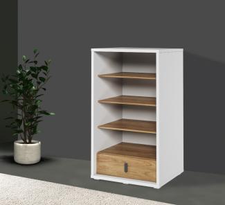 Bücherregal Simi Standregal 85cm weiß Hickory Oak