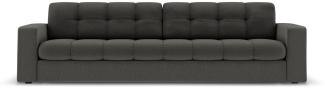 Micadoni 4-Sitzer Sofa Justin | Bezug Dark Grey | Beinfarbe Black Plastic