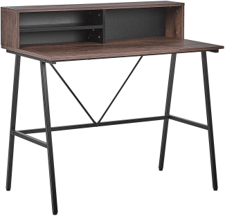 Schreibtisch heller Holzfarbton Spannplatte/Metall mit Ablage 100x50 cm Büro