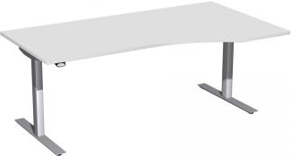 Elektro-Hubtisch 'Flex' rechts, höhenverstellbar, 180x100x68-116cm, Lichtgrau / Silber
