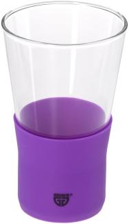 Glas 350 ml mit Silikon lila