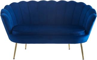 Muschelsofa Samt Dunkelblau Couch Sofa Lounge Couchgarnitur Polstersofa