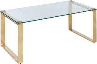 Couchtisch Glas Edelstahl gold rechteckig 100 x 50 cm TILON