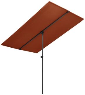 Sonnenschirm mit Aluminium-Mast 2x1,5 m Terracotta-Rot