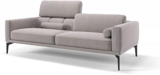 Sofanella Dreisitzer SALERNO Stoffbezug Stoffsofa Designercouch in Hellgrau S: 197 Breite x 97 Tiefe