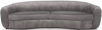 Casa Padrino Luxus Samt Couch Grau 250 x 101 x H. 74 cm - Elegantes Wohnzimmer Sofa - Luxus Möbel