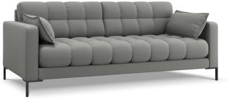 Micadoni 4-Sitzer Sofa Mamaia | Bezug Grey | Beinfarbe Black Metal