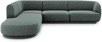 Micadoni 6-Sitzer Ecke links Sofa Miley | Bezug Petrol | Beinfarbe Black Plastic