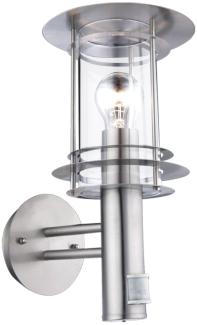 Wandlampe, Edelstahl, Bewegungsmelder, H 36 cm, MIAMI