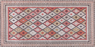 Teppich Baumwolle mehrfarbig geometrisches Muster 80 x 150 cm Kurzflor ANADAG