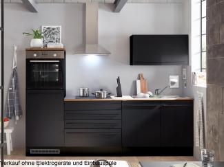 Küchen-Set >Jamesy< in Schwarz matt - 260x200x60cm (BxHxT)