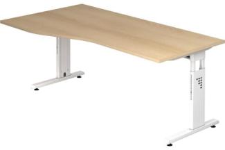 Schreibtisch OS18 C-Fuß 180x100 / 80cm Eiche Gestellfarbe: Weiß