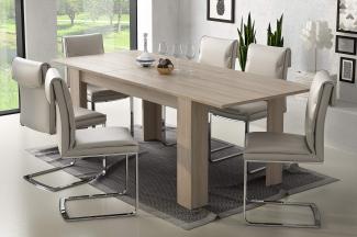 Dmora Ausziehbarer Esstisch, Ausziehbare Konsole, Moderner Tisch mit Auszug, 140 / 200x88h75 cm, Farbe Ulme hell