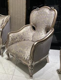 Casa Padrino Luxus Barock Wohnzimmer Sessel Gold / Lila / Gold - Handgefertigter Barockstil Sessel mit elegantem Muster - Barock Wohnzimmer Möbel