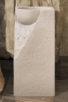 Casa Padrino Luxus Waschtisch Grau 40 x 40 x H. 86 cm - Keramik Waschtisch mit integriertem Waschbecken - Luxus Badezimmer Möbel - Hotel Möbel - Luxus Qualität - Made in Italy