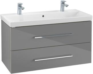 Villeroy & Boch Avento Waschtischunterschrank A89200, 2 Auszüge, Breite 980mm, Farbe: Crystal Grey - A89200B1