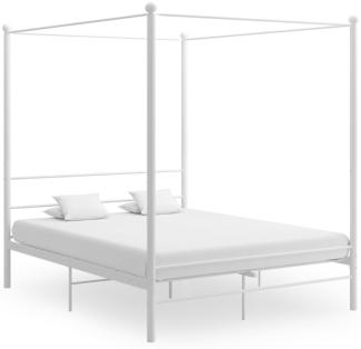 vidaXL Himmelbett Weiß Metall 160x200 cm