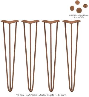 4 x Hairpin Legs Tischbeine 71cm 3 Streben