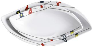 Snack Schälchen Set oval (2 Stück) - Serie Regata, Yacht, Boot, Camping, Garten