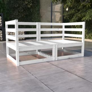 2-Sitzer Gartensofa aus Weißer Kiefer 70 x 67 x 70 cm