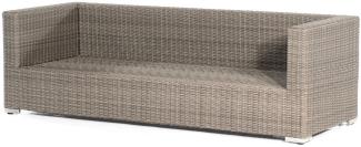 Sonnenpartner 3-Sitzer Lounge-Sofa Residence Aluminium mit Polyrattan stone-grey inklusive Kissen Lo