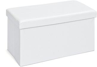 Aufbewahrungsbox Sanne Hocker faltbar mit Deckel weiss Faltbox Regalbox Box