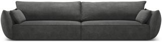 Micadoni 4-Sitzer Sofa Kaelle | Bezug Dark Grey | Beinfarbe Black Plastic