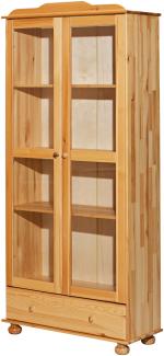 Vitrine Kiefer massiv Standvitrine Wohnzimmerschrank Wandschrank